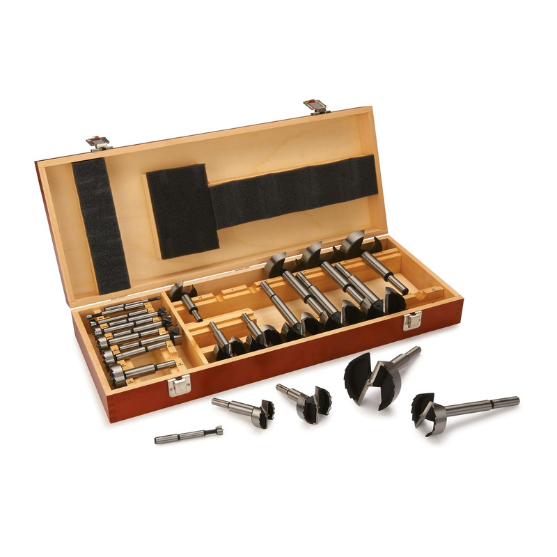 Forstner Bit Set - High-Carbon Steel - Imperial - 24 Piece